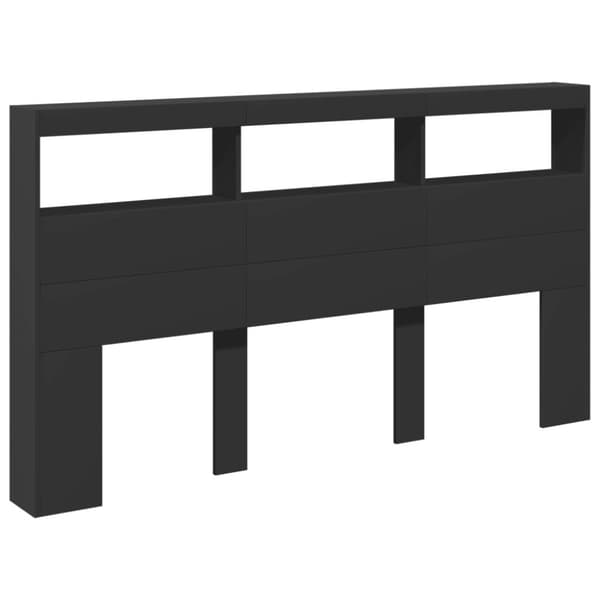 vidaXL Sänggavel med LED svart 180x17x102 cm