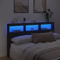 Miniatyrbild 4 av 11: vidaXL Sänggavel med LED svart 180x17x102 cm