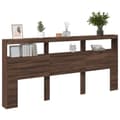 Miniatyrbilde 4 av 11: vidaXL Hodegavl skap med LED brun eik 220x17x102 cm
