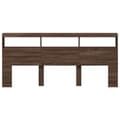 Miniatyrbilde 5 av 11: vidaXL Hodegavl skap med LED brun eik 220x17x102 cm