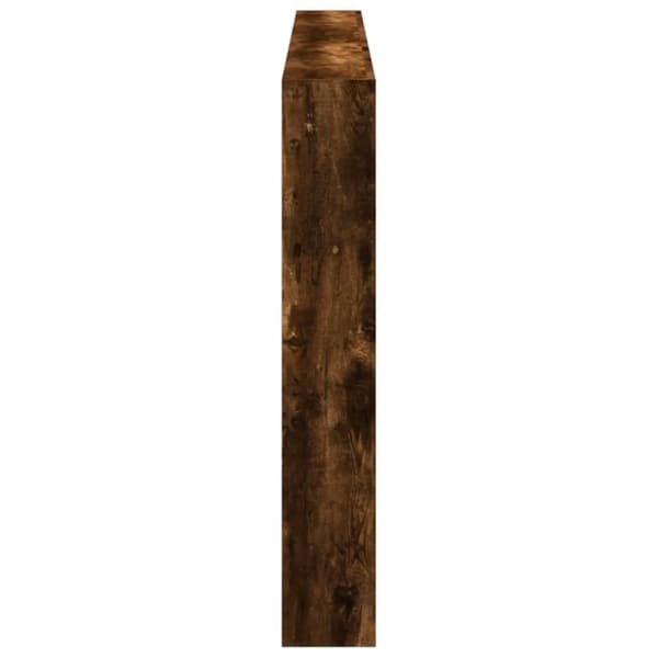vidaXL Sängynpäätykaappi LED-valoilla savutammi 200x17x102 cm