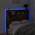 Pikkukuva 4 / 11: vidaXL Sängynpäätykaappi LED-valoilla savutammi 120x16,5x103,5 cm