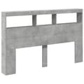 Pikkukuva 3 / 11: vidaXL Sängynpäätykaappi LED-valoilla betoninharmaa 160x17x102 cm