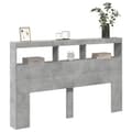 Pikkukuva 5 / 11: vidaXL Sängynpäätykaappi LED-valoilla betoninharmaa 160x17x102 cm
