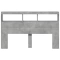 Pikkukuva 6 / 11: vidaXL Sängynpäätykaappi LED-valoilla betoninharmaa 160x17x102 cm
