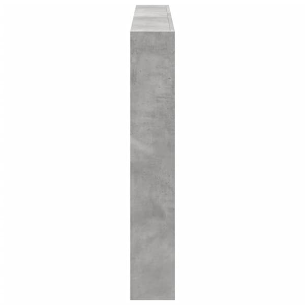 vidaXL Sängynpäätykaappi LED-valoilla betoninharmaa 160x17x102 cm
