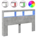 Pikkukuva 2 / 11: vidaXL Sängynpäätykaappi LED-valoilla betoninharmaa 160x17x102 cm