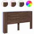 Pikkukuva 2 / 11: vidaXL Sängynpäätykaappi LED-valoilla ruskea tammi 180x16,5x103,5 cm