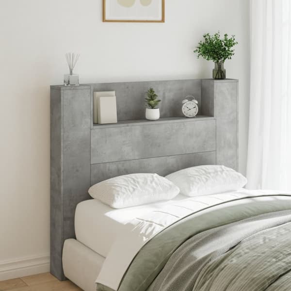 vidaXL Sängynpääty säilytystilalla betoninharmaa 120x16,5x103,5 cm