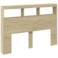 Miniatyrbilde 3 av 11: vidaXL Hodegavl skap med LED sonoma eik 140x17x102 cm