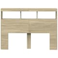 Miniatyrbilde 6 av 11: vidaXL Hodegavl skap med LED sonoma eik 140x17x102 cm