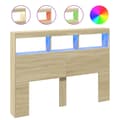 Miniatyrbilde 2 av 11: vidaXL Hodegavl skap med LED sonoma eik 140x17x102 cm