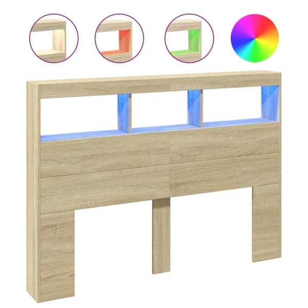 vidaXL Hodegavl skap med LED sonoma eik 140x17x102 cm