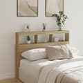 Miniatyrbilde 1 av 11: vidaXL Hodegavl skap med LED sonoma eik 140x17x102 cm