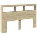 Miniatyrbilde 3 av 11: vidaXL Hodegavl skap med LED sonoma eik 160x17x102 cm