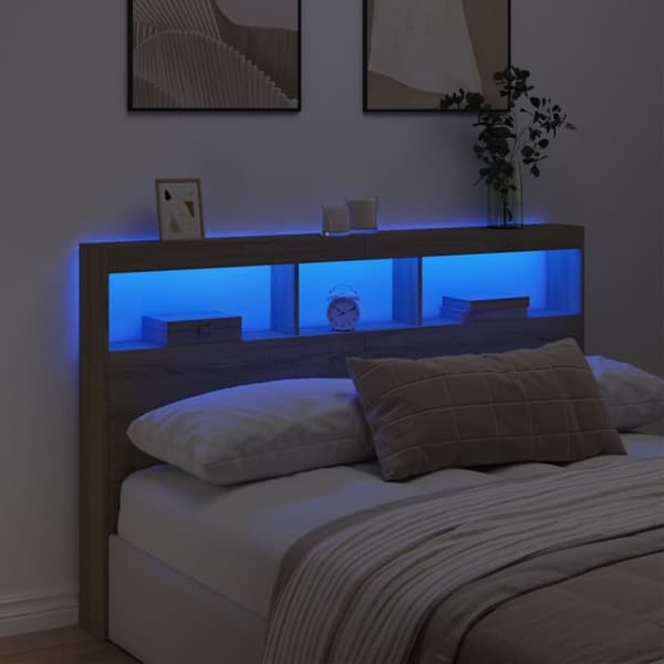 vidaXL Hodegavl skap med LED sonoma eik 160x17x102 cm