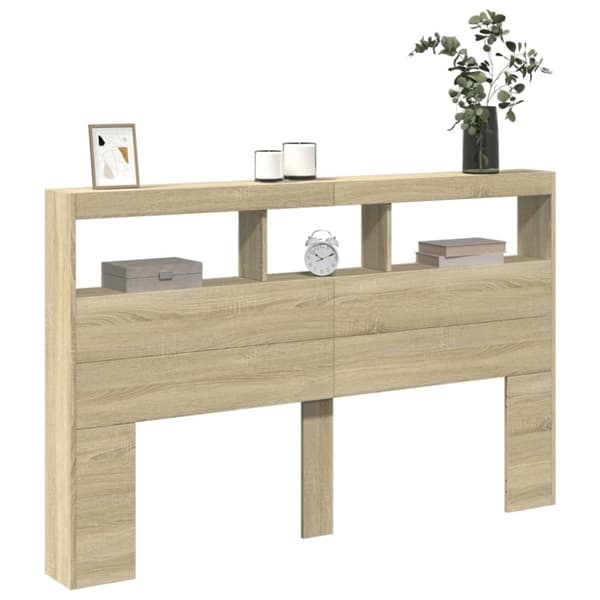 vidaXL Hodegavl skap med LED sonoma eik 160x17x102 cm