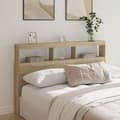 Miniatyrbilde 1 av 11: vidaXL Hodegavl skap med LED sonoma eik 160x17x102 cm