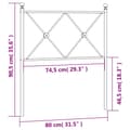 Miniatyrbilde 5 av 6: vidaXL Sengegavl i metall svart 75 cm