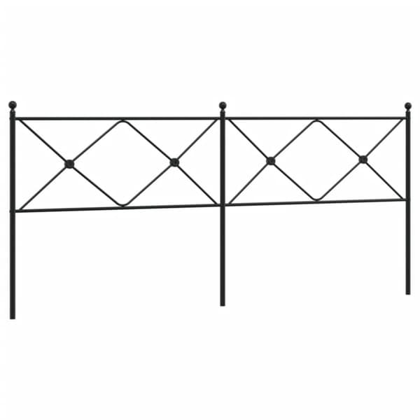 vidaXL sengegavl 200 cm metal sort