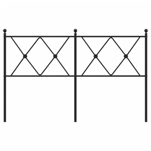 vidaXL Sengegavl i metall svart 140 cm