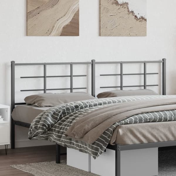 vidaXL Metallinen sängynpääty musta 200 cm