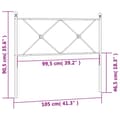 Miniatyrbilde 5 av 6: vidaXL Sengegavl i metall svart 100 cm