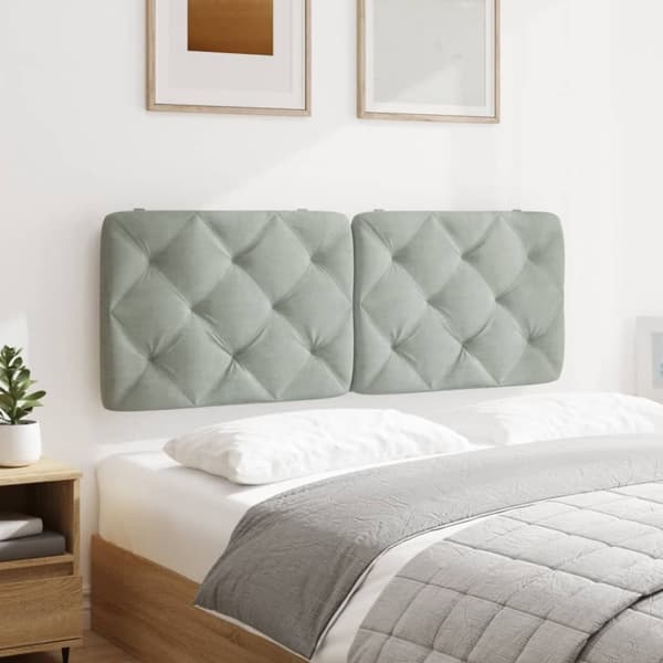 vidaXL gavlpude 120 cm velour lysegrå