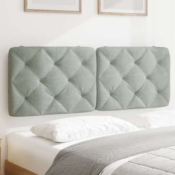 vidaXL gavlpude 120 cm velour lysegrå