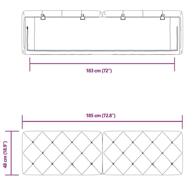 vidaXL Dyna till huvudgavel svart 180 cm sammet
