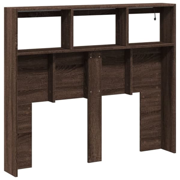 vidaXL Hodegavl skap med LED brun eik 120x17x102 cm