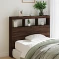 Miniatyrbilde 1 av 11: vidaXL Hodegavl skap med LED brun eik 120x17x102 cm