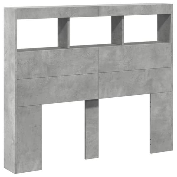 vidaXL Hodegavl skap med LED betonggrå 120x17x102 cm