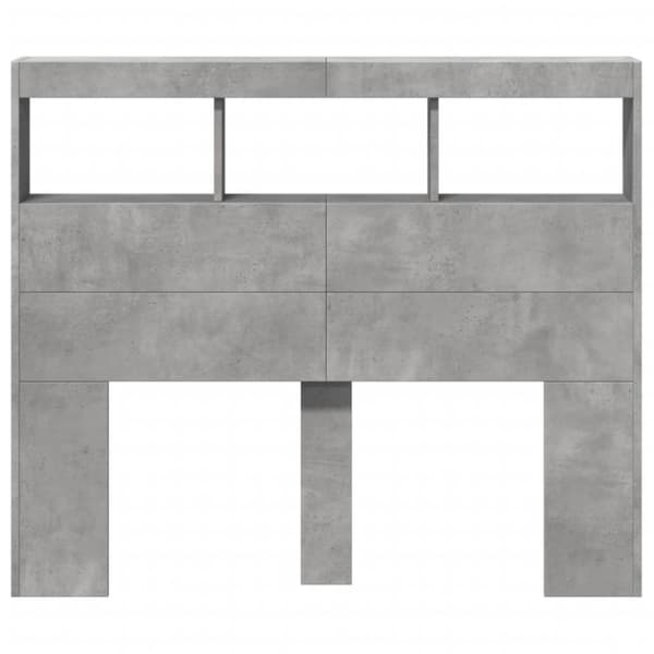 vidaXL Hodegavl skap med LED betonggrå 120x17x102 cm