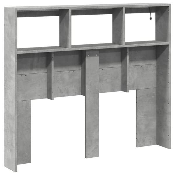 vidaXL Hodegavl skap med LED betonggrå 120x17x102 cm