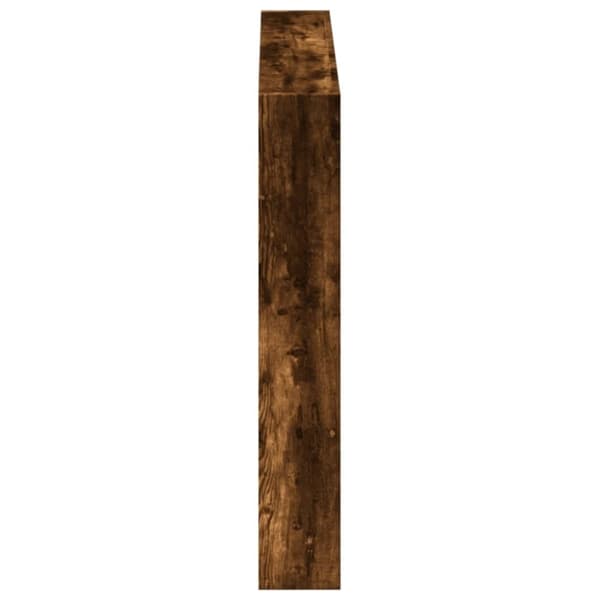 vidaXL Sängynpäätykaappi LED-valoilla savutammi 120x17x102 cm