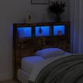 Miniatyrbilde 4 av 11: vidaXL Hodegavl skap med LED røkt eik 120x17x102 cm