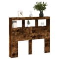 Miniatyrbilde 5 av 11: vidaXL Hodegavl skap med LED røkt eik 120x17x102 cm