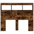 Miniatyrbilde 6 av 11: vidaXL Hodegavl skap med LED røkt eik 120x17x102 cm