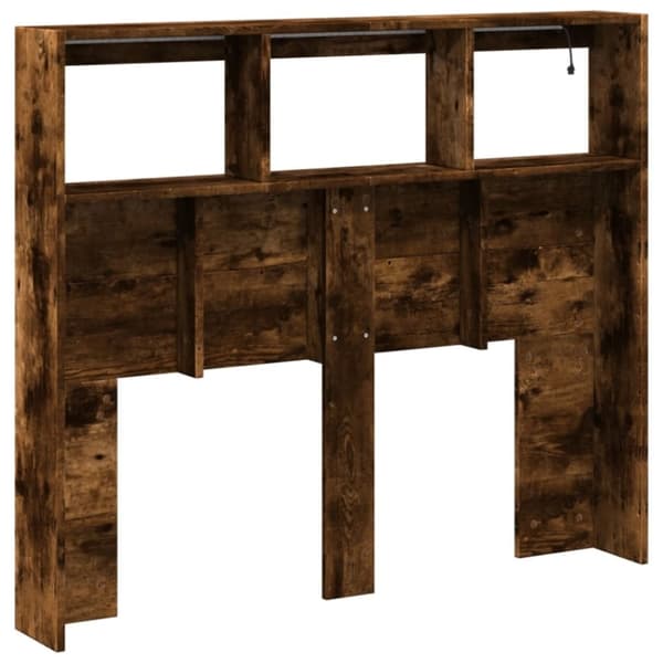 vidaXL Hodegavl skap med LED røkt eik 120x17x102 cm
