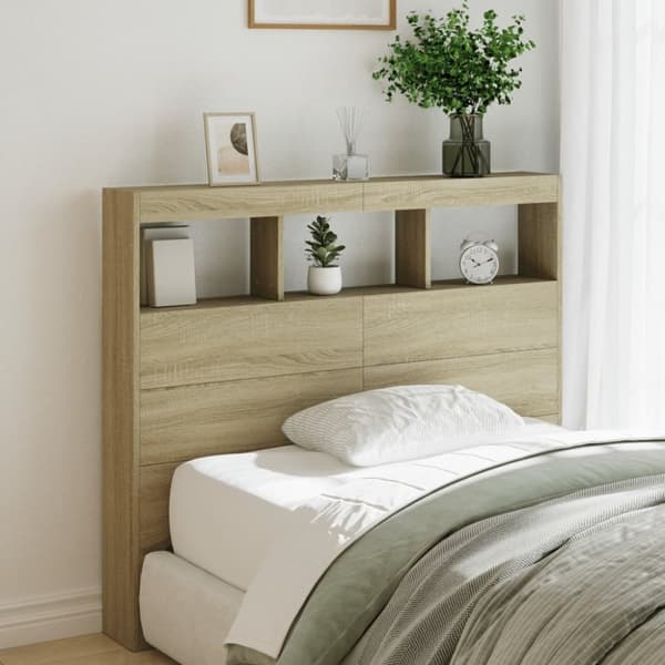 vidaXL Hodegavl skap med LED sonoma eik 120x17x102 cm