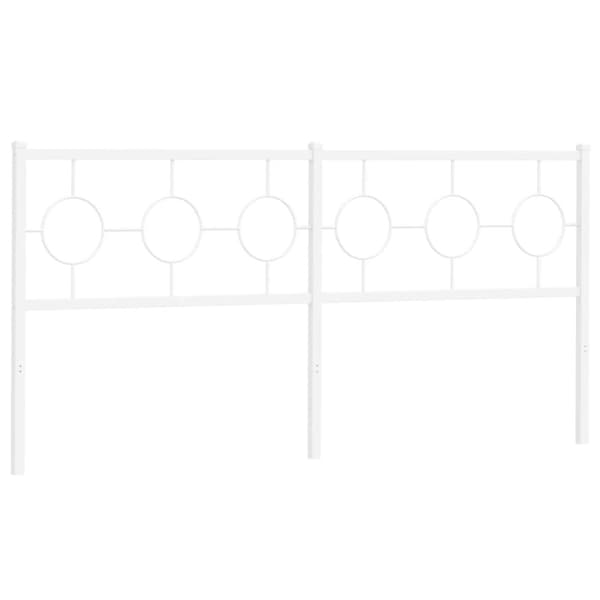 vidaXL Metallinen sängynpääty valkoinen 180 cm