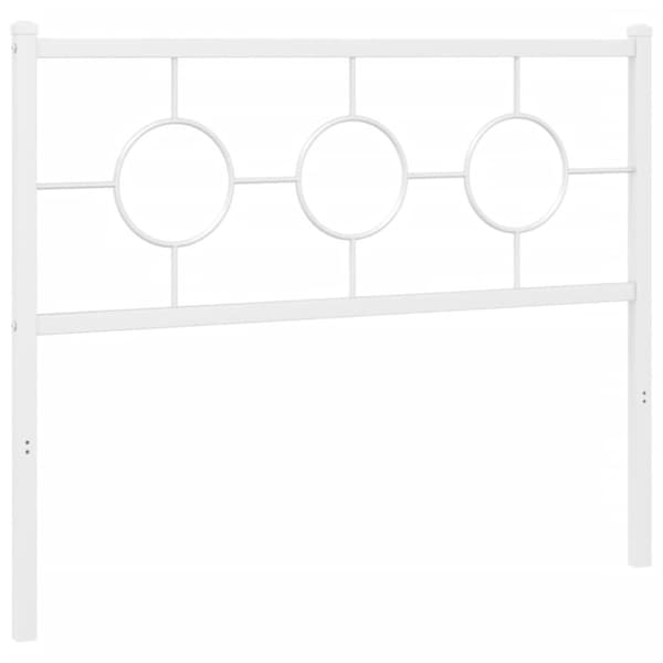 vidaXL Metallinen sängynpääty valkoinen 107 cm
