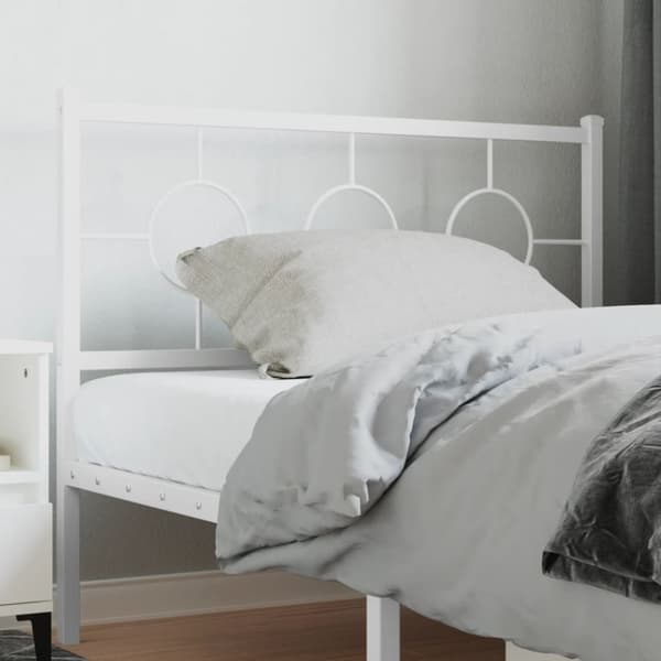 vidaXL Metallinen sängynpääty valkoinen 107 cm