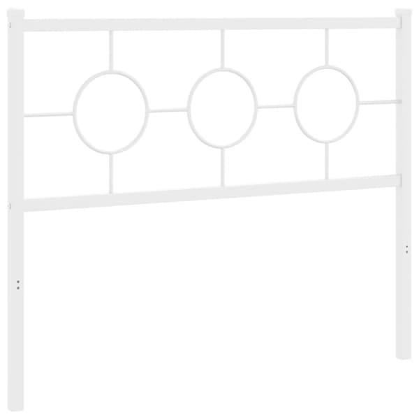 vidaXL Metallinen sängynpääty valkoinen 107 cm