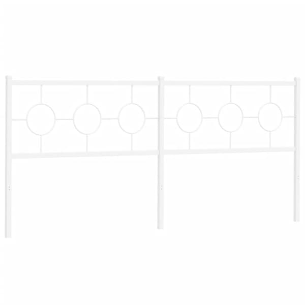 vidaXL Metallinen sängynpääty valkoinen 193 cm