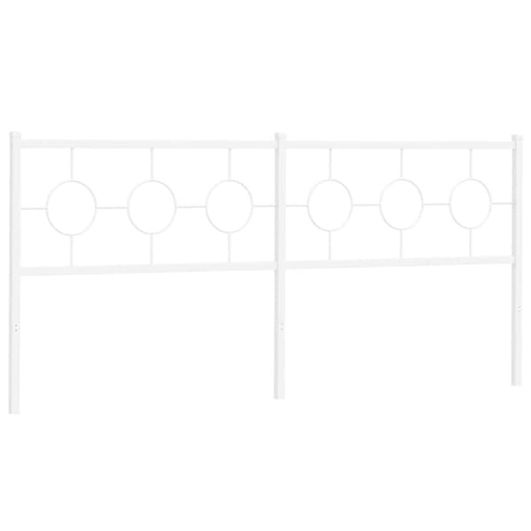 vidaXL Metallinen sängynpääty valkoinen 193 cm