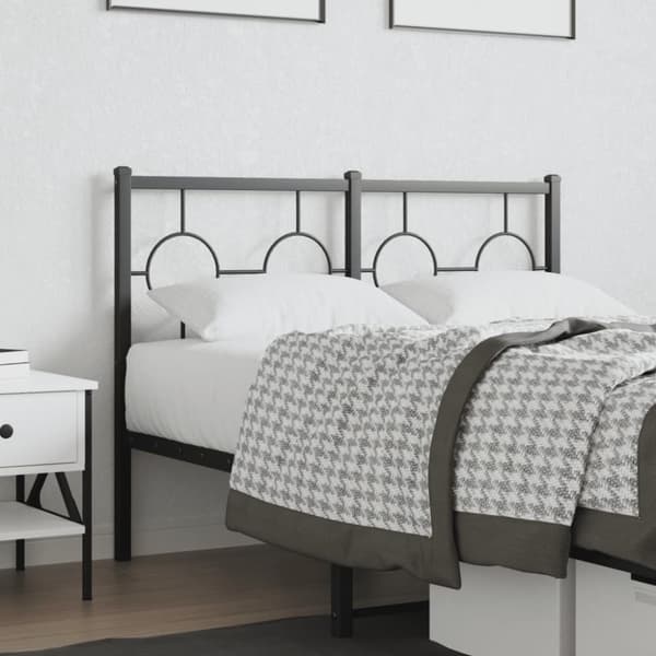 vidaXL Metallinen sängynpääty musta 120 cm