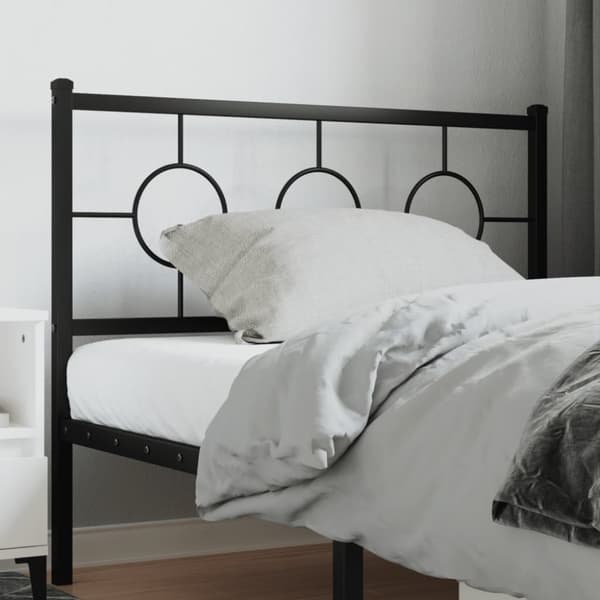 vidaXL sengegavl 107 cm metal sort