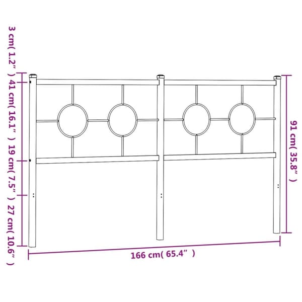vidaXL sengegavl 160 cm metal sort